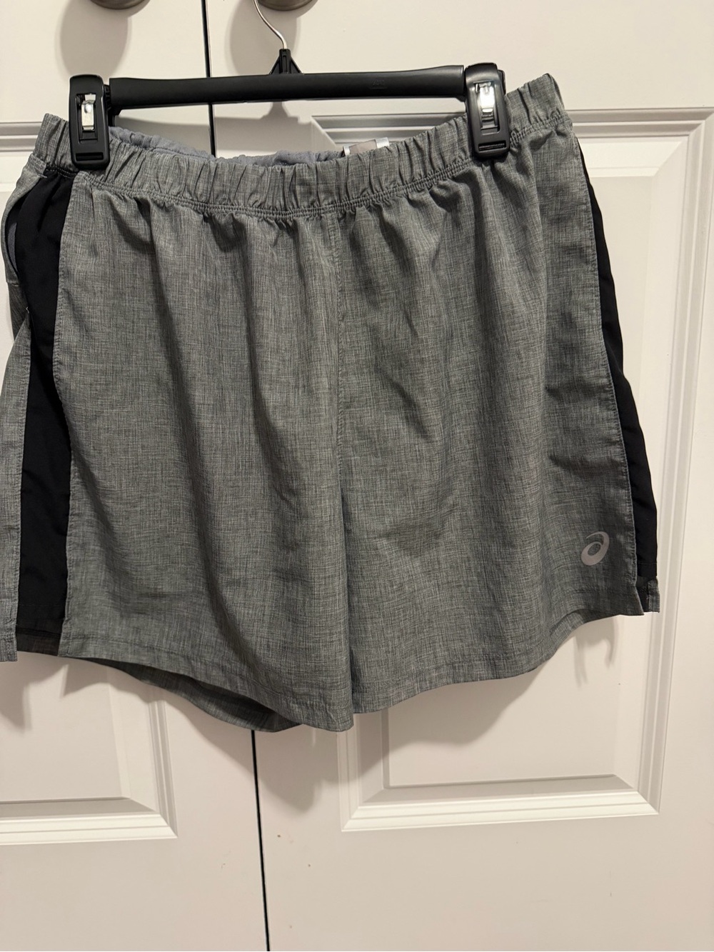ASICS Men’s Gray Athletic Shorts with Black Side Panels